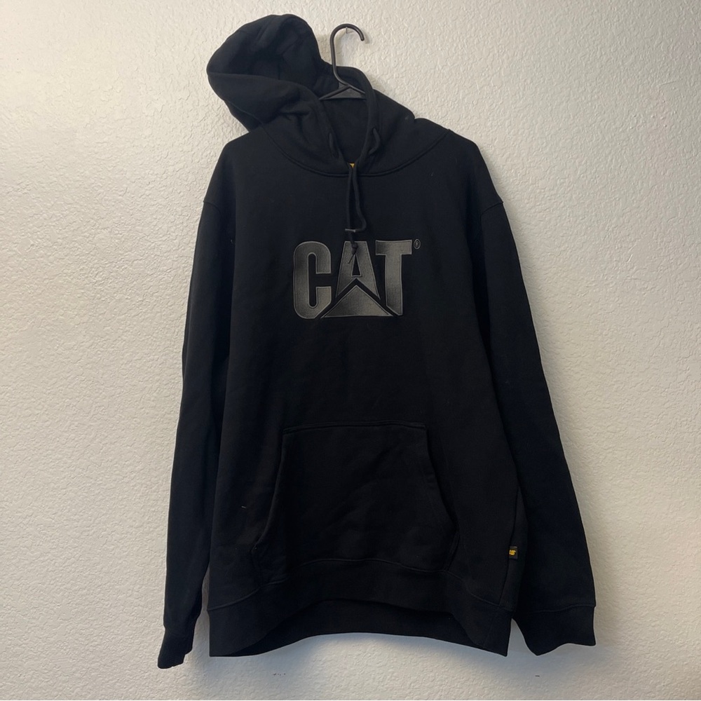CAT Sweater Adult 2XL XXL Black Hoodie Construction Work Wear
Pullover Men's